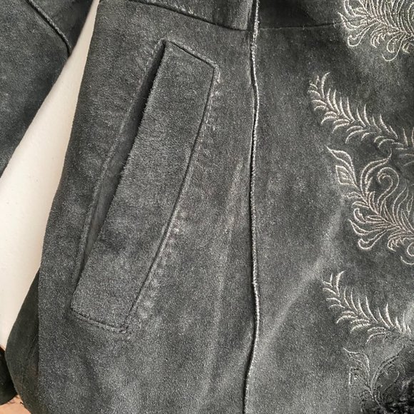 Express Black Leather Jacket Classic Style - Picture 9 of 16